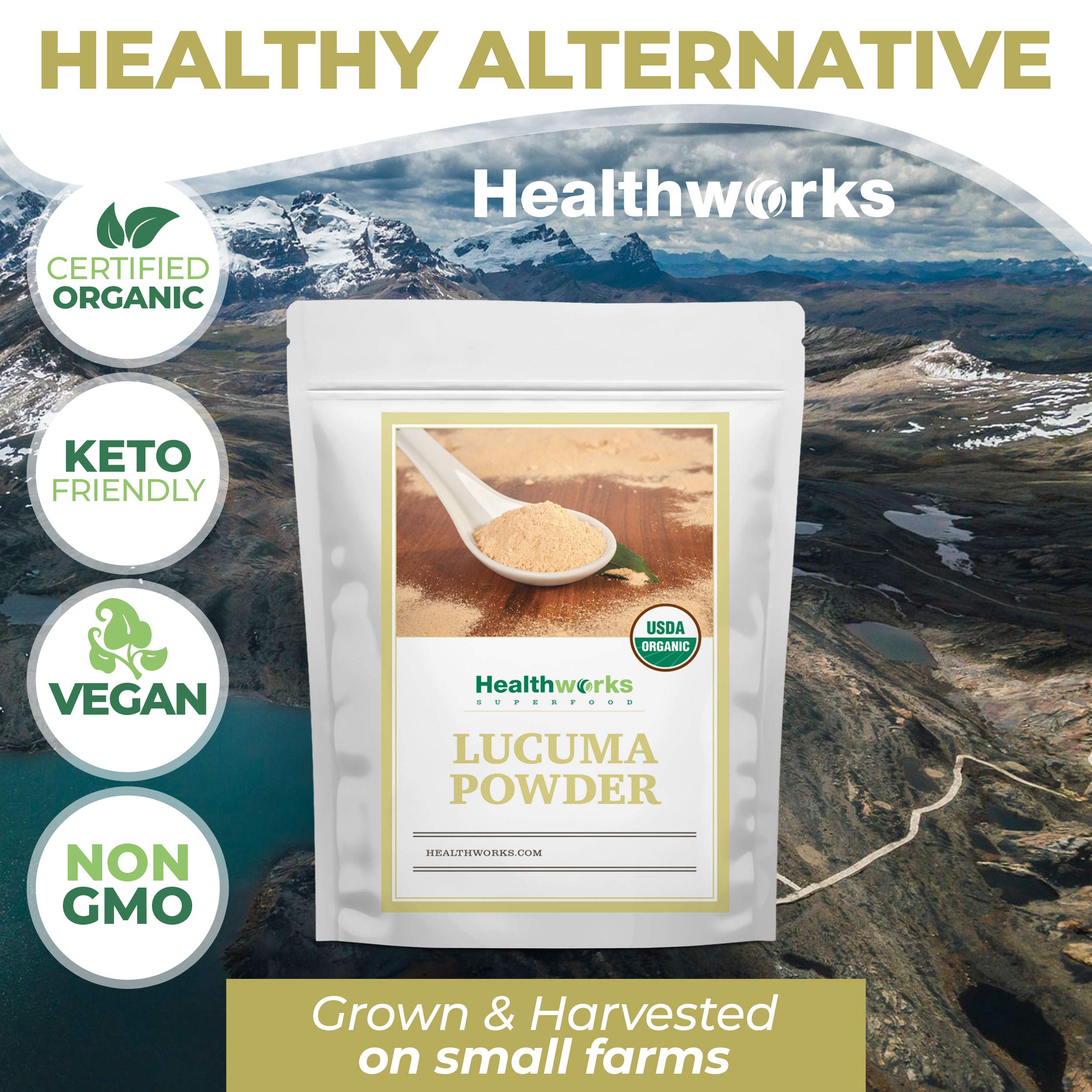 Healthworks Lucuma Powder sourced from pristine Peruvian farms.