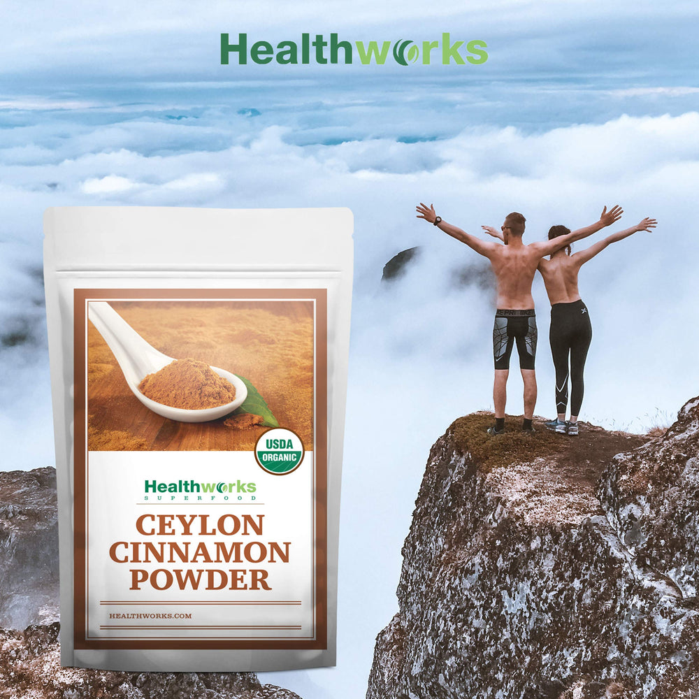 Healthworks Cinnamon Powder stored in a spice rack for quick access