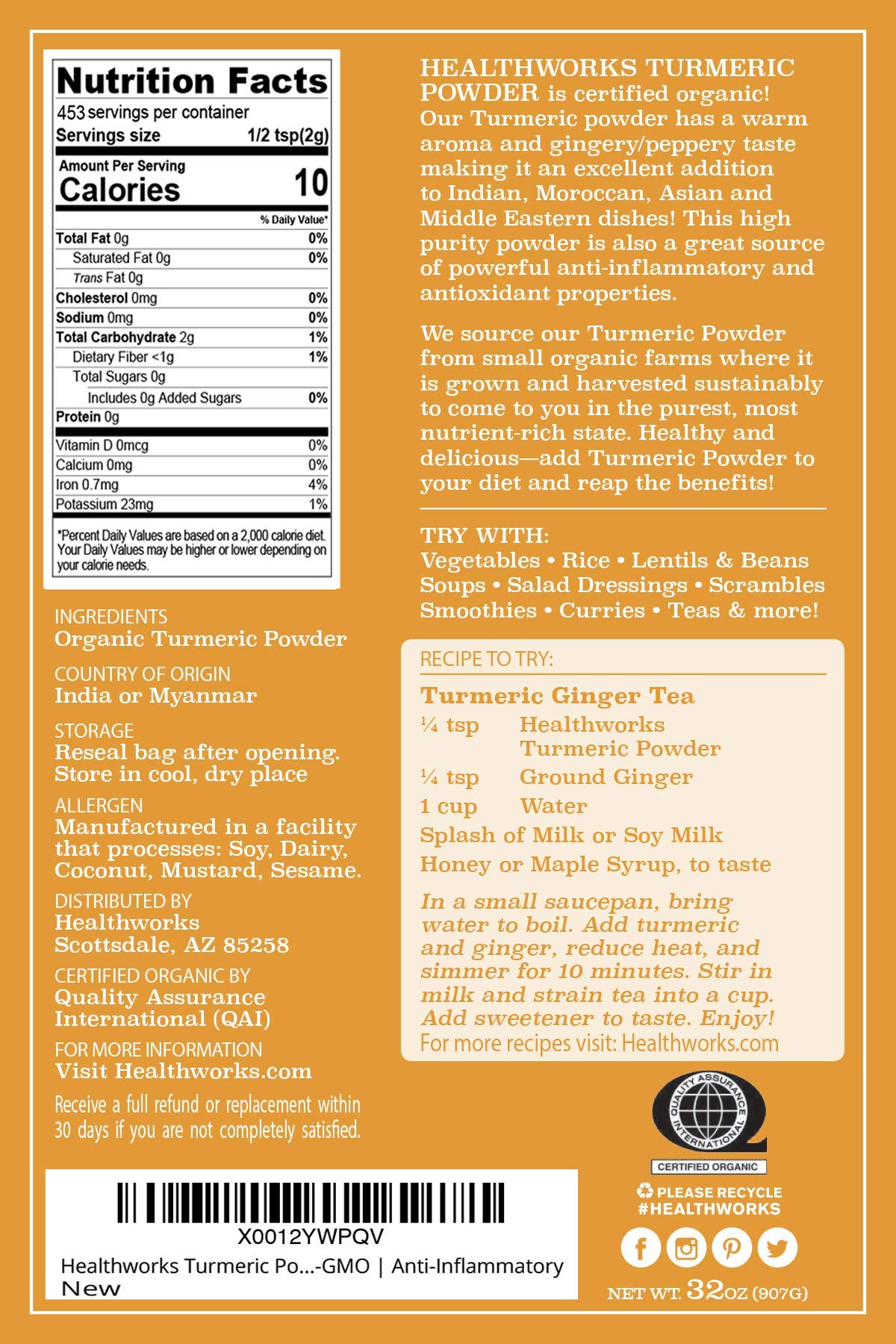 Healthworks Turmeric Powder curry-ready dish demonstrates versatile flavor infusion.