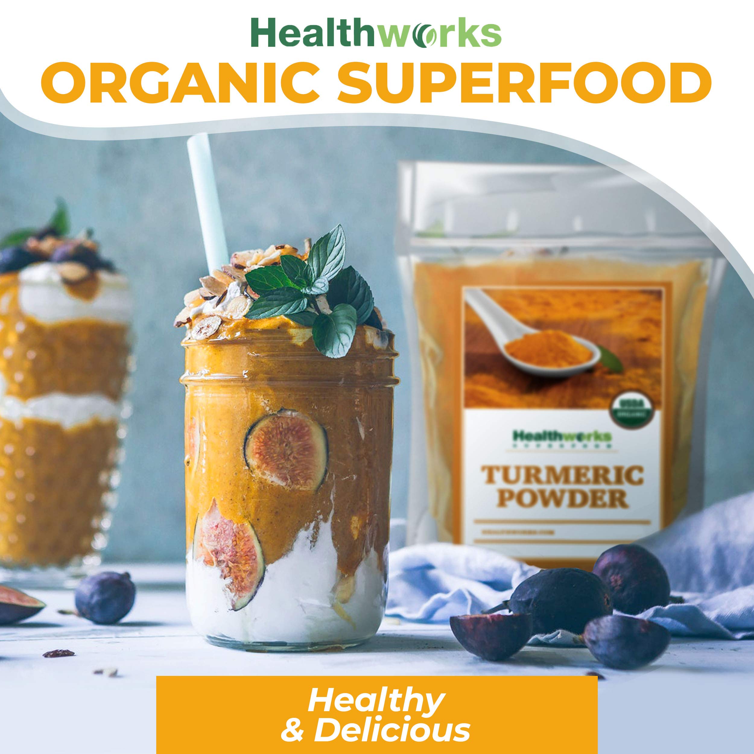 Healthworks Turmeric Powder pairs with lentils and beans for depth.