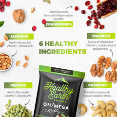 Healthy Earth Oh Mega Medley gluten-free mix ready for snacks.