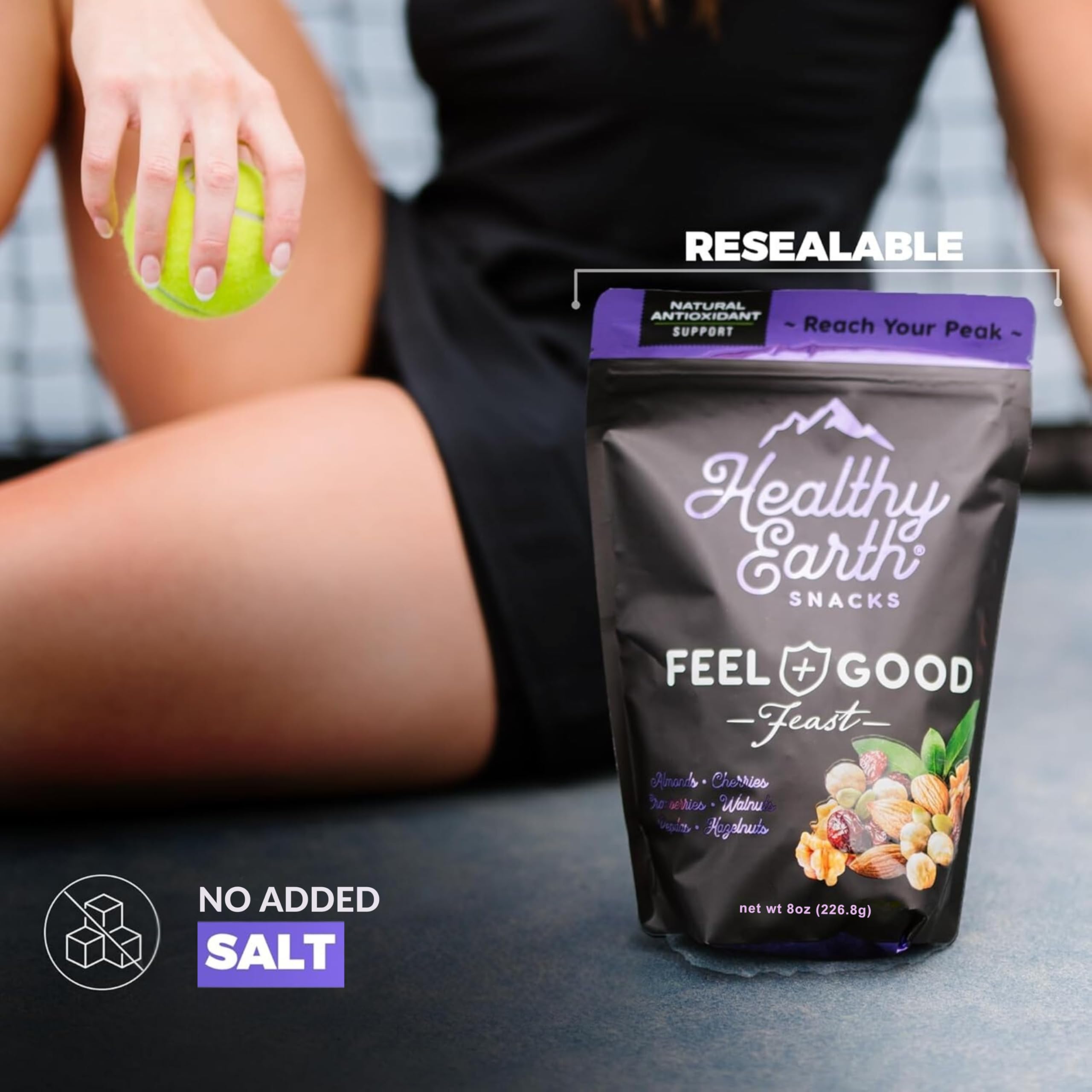 Healthy Earth Preservative-free dried fruits blend features natural flavor.
