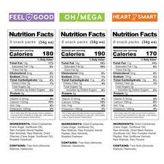 Healthy Earth Feel Good Feast packet highlighting fiber-rich nuts and fruits for daily snacking.