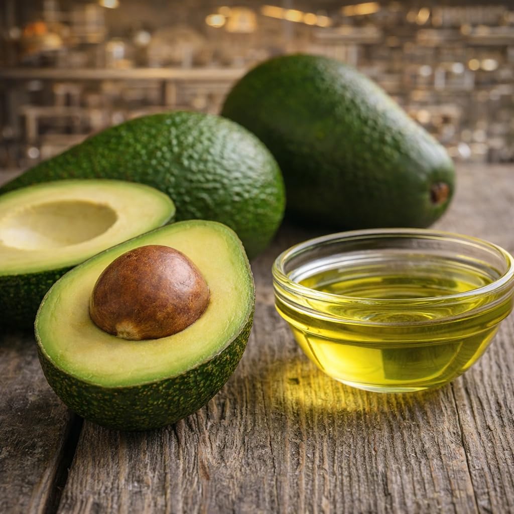 Healthy Harvest Avocado Oil in fryer, emphasizing long fry-life and stability.