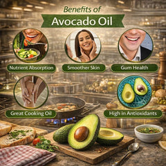 Healthy Harvest Avocado Oil label highlights non-GMO and natural processing.
