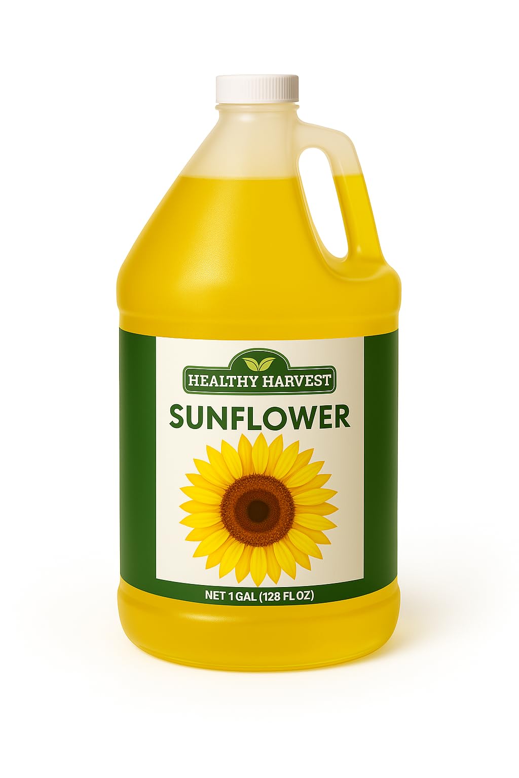 Healthy Harvest Sunflower Oil bottle pouring for high-heat cooking