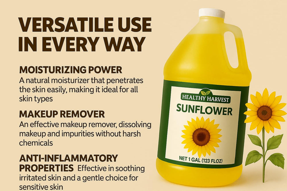Healthy Harvest Sunflower Oil in a turkey fryer setup for frying