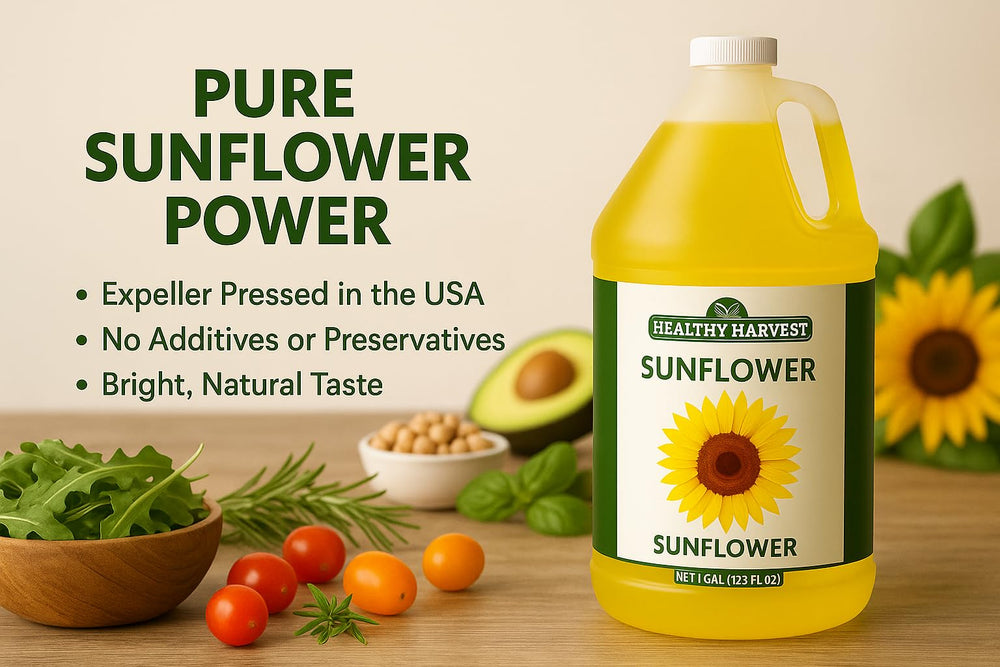 Healthy Harvest Sunflower Oil drizzle on salad for tasty meals