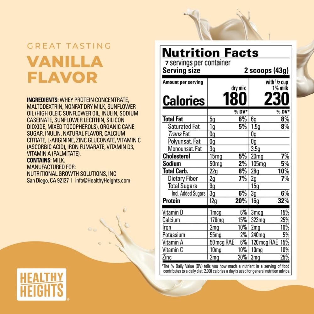 Healthy Heights Grow Daily vanilla pancake-mix ready for a nutritious breakfast.
