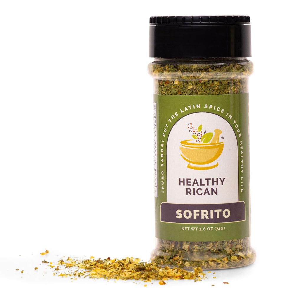 Healthy Rican sofrito enhancing a rice and beans dish