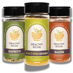 Healthy Rican Salt-Free Adobo bottle front view for salt-free flavor enhancement