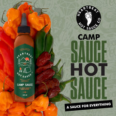 Bold Heartbeat Camp Sauce label highlights all natural ingredients
