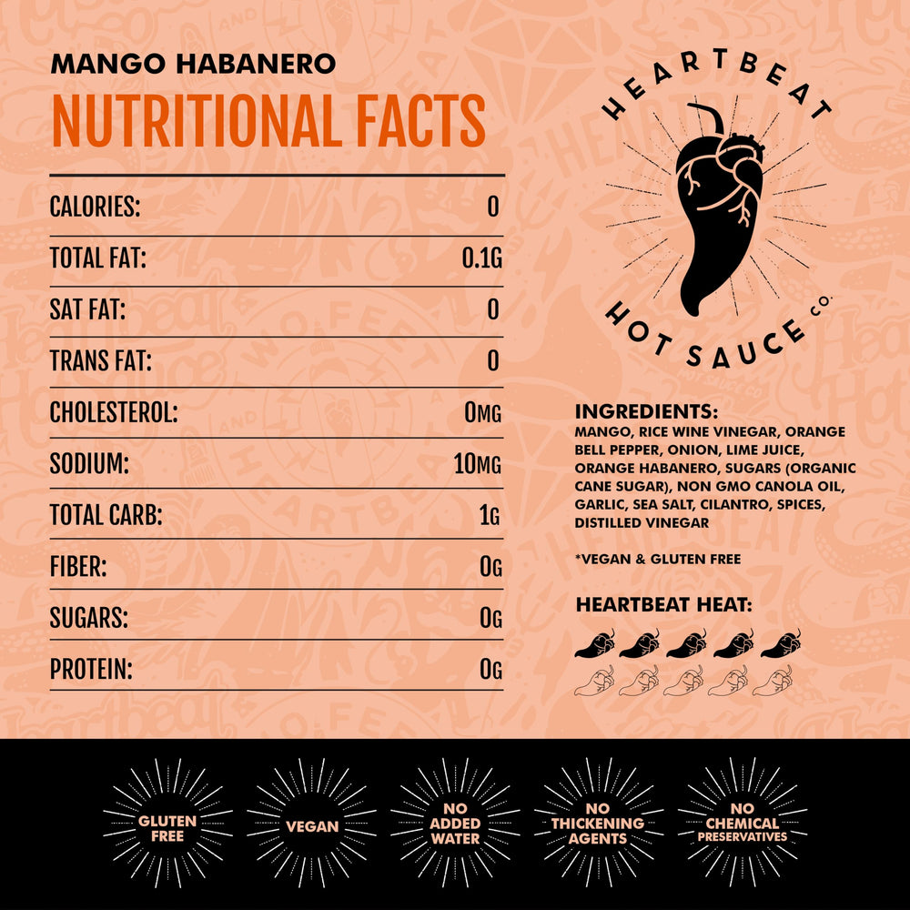 Heartbeat Mango Habanero sauce on dining plate for weeknight flavor.