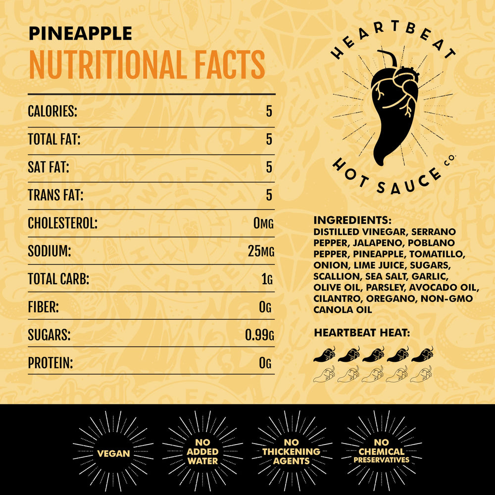 Heartbeat Hot Sauce Co. Pineapple Habanero pour demonstrates precise, mess-free drizzle control.