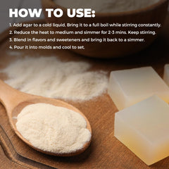 HEARTHY FOODS Agar Agar powder dissolving in liquid for smooth blending and thickening.