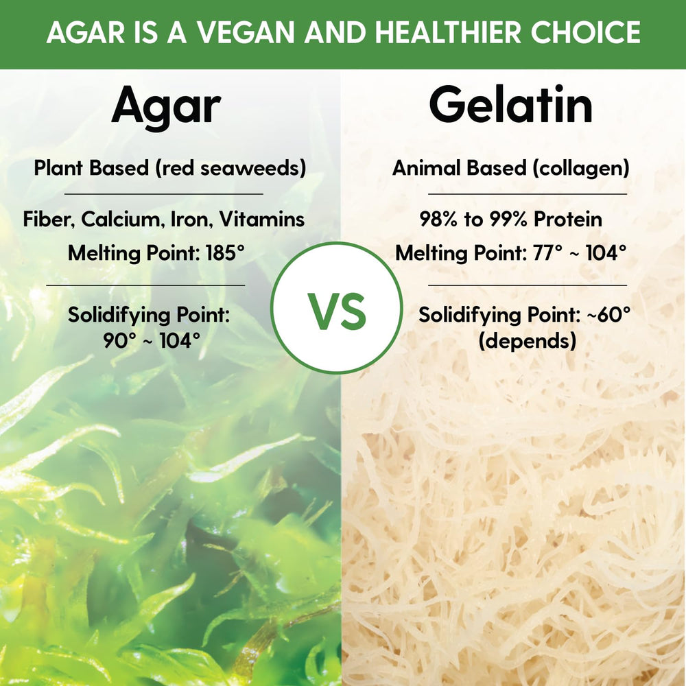 HEARTHY FOODS Agar Agar powder yields neat jelly slices in molds.