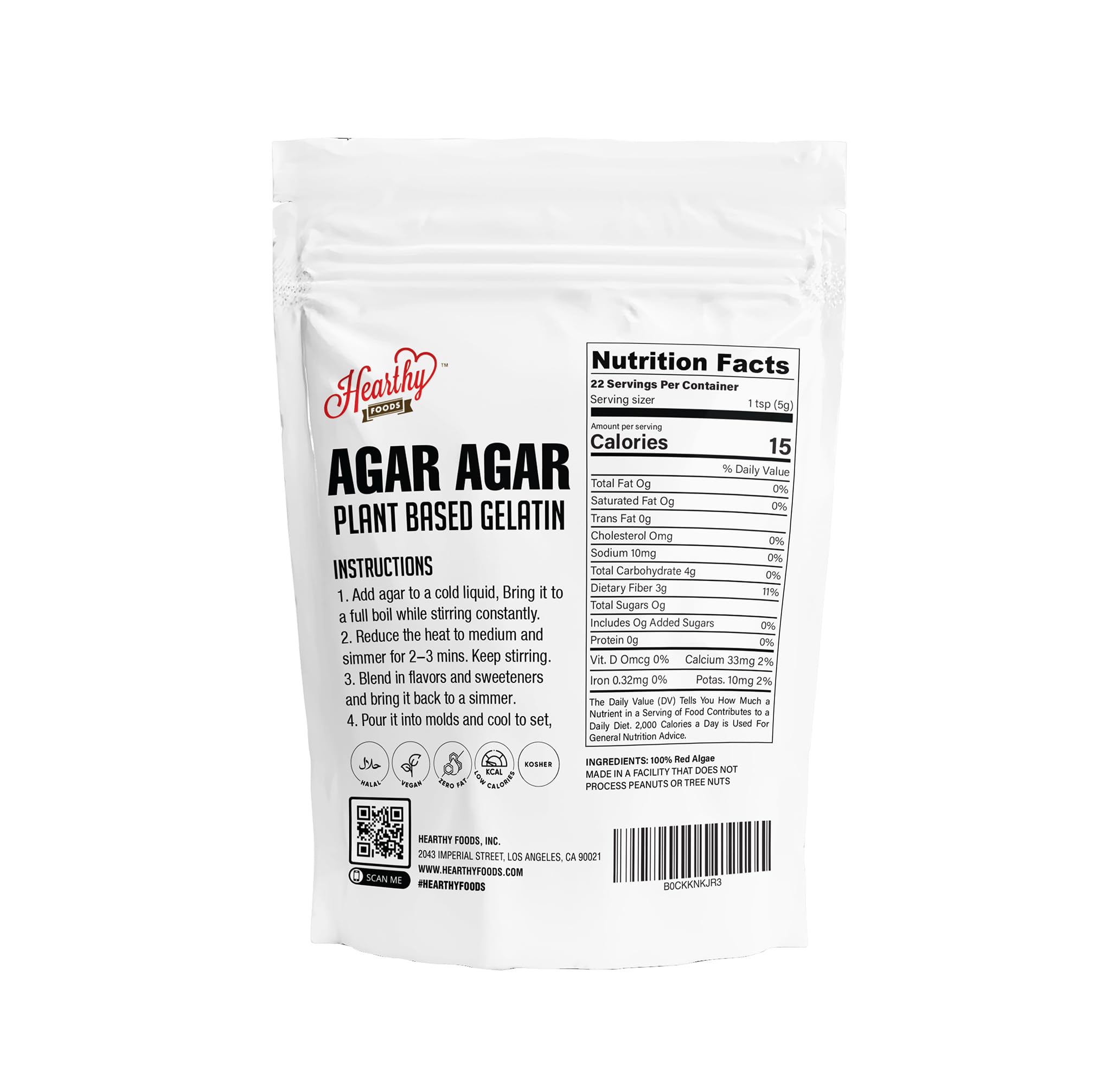 HEARTHY FOODS Agar Agar powder measuring spoon for easy kitchen prep.