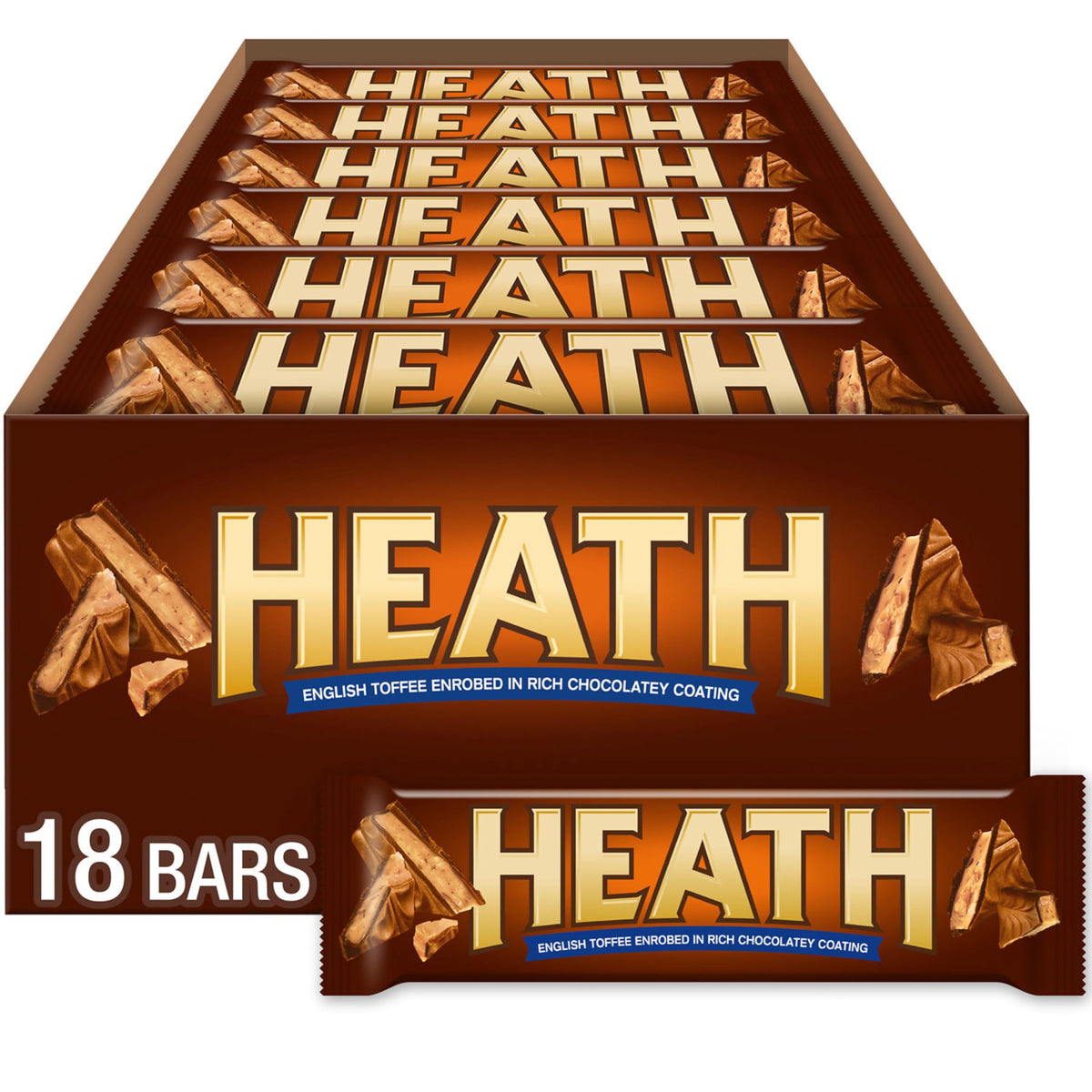 HEATH chocolatey English toffee bar bulk box ready for sharing