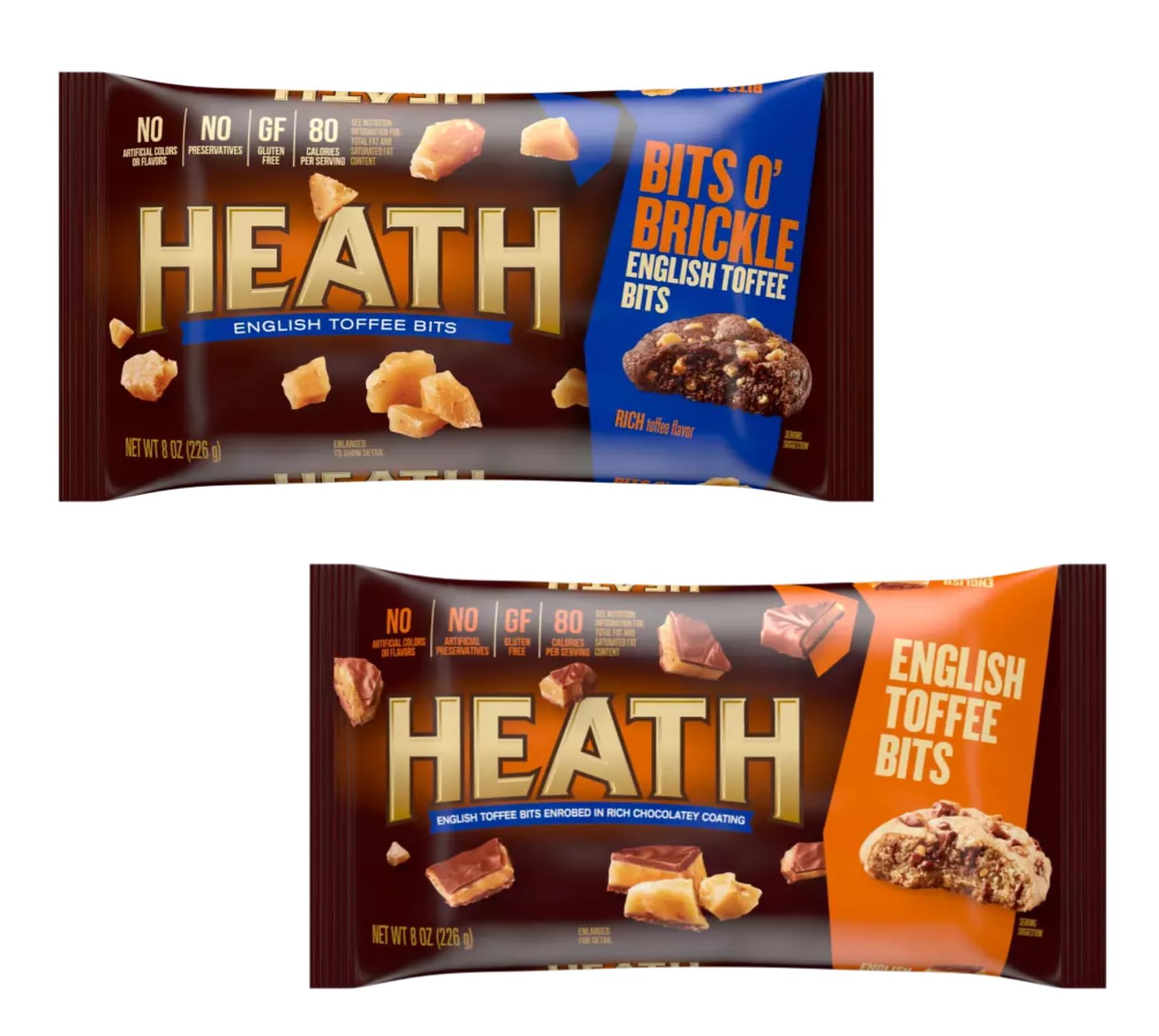 Heath English Toffee Bits Baking Chips add buttery crunch to cookies and brownies.