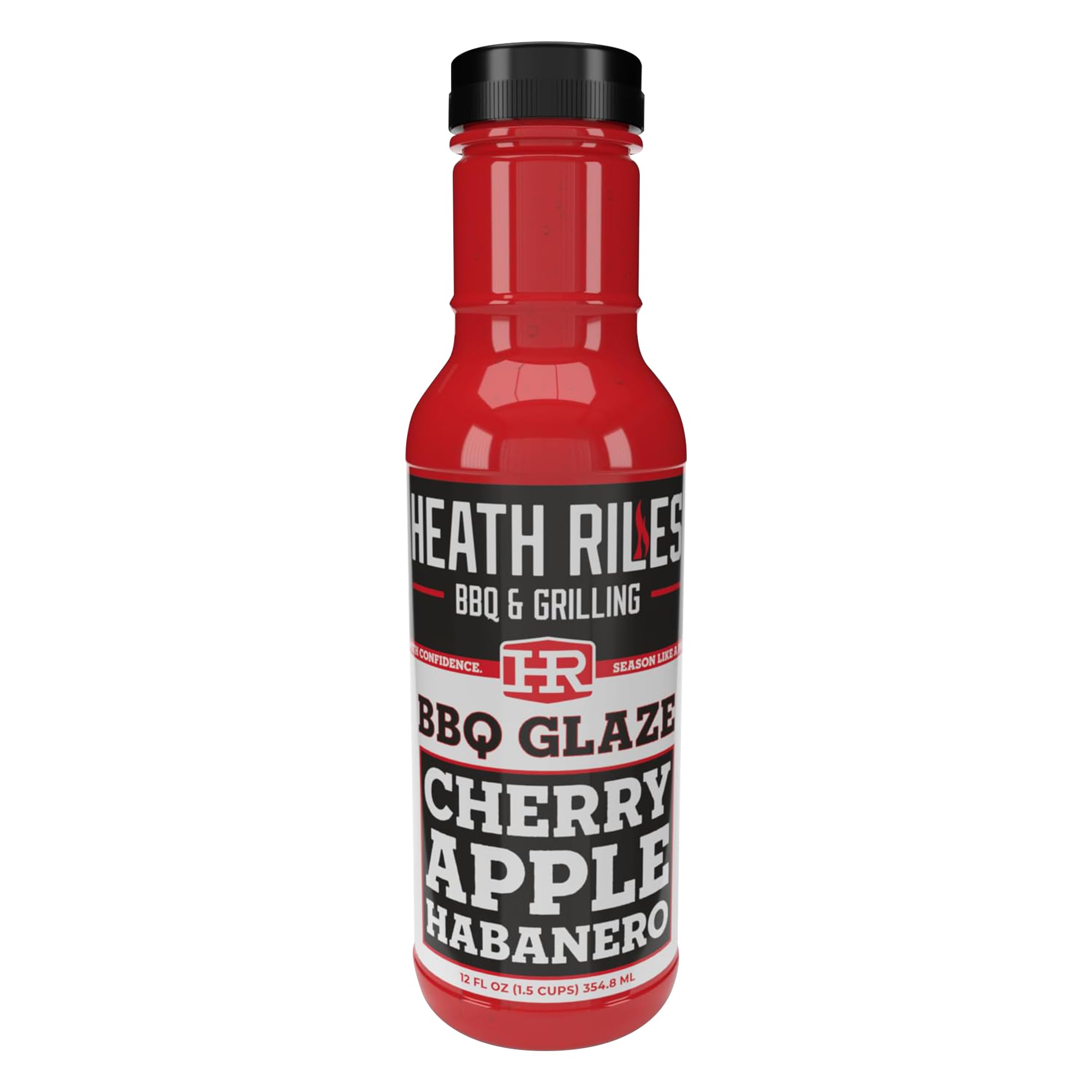 Heath Riles BBQ Cherry Apple Habanero Glaze bottle-pour creates a glossy finish for pork