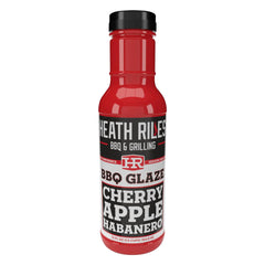 Heath Riles BBQ Cherry Apple Habanero Glaze bottle-pour creates a glossy finish for pork
