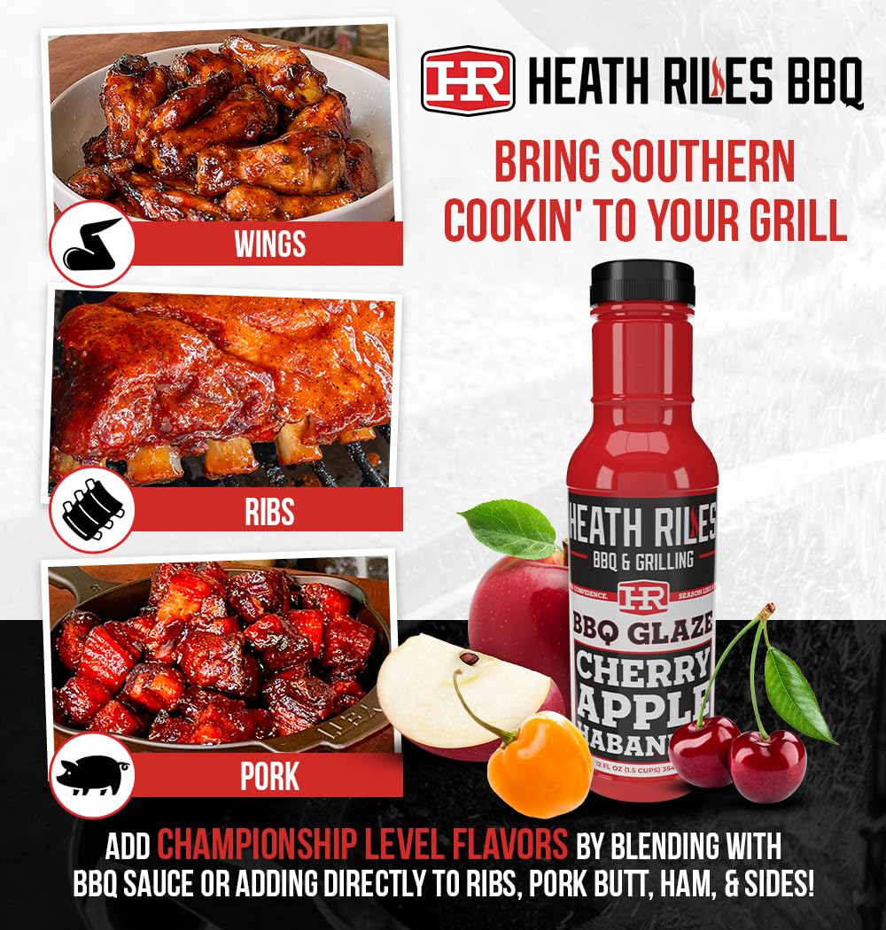 Heath Riles BBQ Cherry Apple Habanero Glaze glaze-closeup shows rich color and aroma