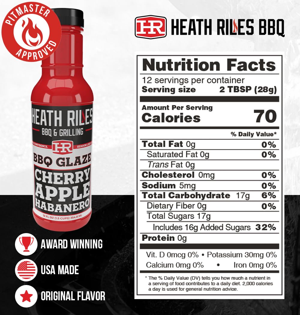 Heath Riles BBQ Cherry Apple Habanero Glaze gloss-on-ribs adds sweet heat and shine