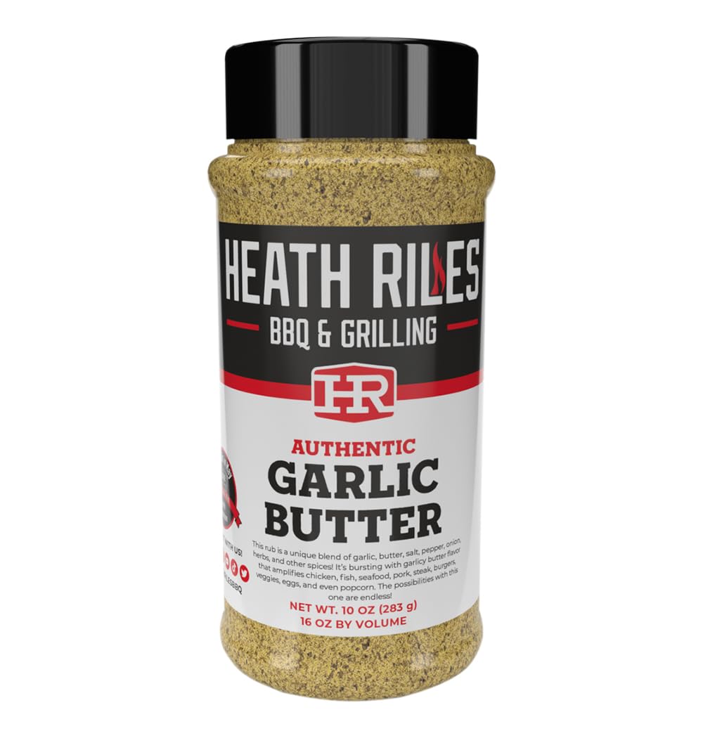 Heathy Riles BBQ Garlic Butter Seasoning pour enhances garlic butter flavor on any dish