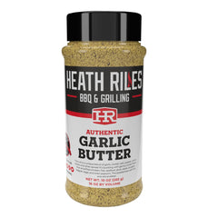 Heathy Riles BBQ Garlic Butter Seasoning pour enhances garlic butter flavor on any dish
