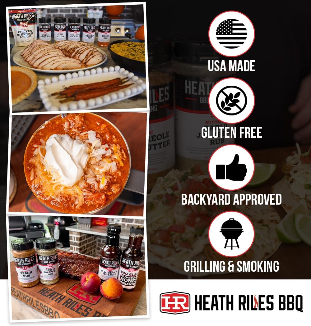 USA-made Heath Riles Parmesan Garlic seasoning complements ribs and steaks