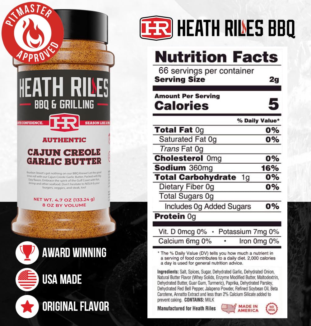 Heath Riles Cajun Seasoning Rub seasoned shrimp ready for a tasty bite