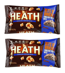 Heath English Toffee Bits bag closeup highlighting crunchy texture and premium ingredients.