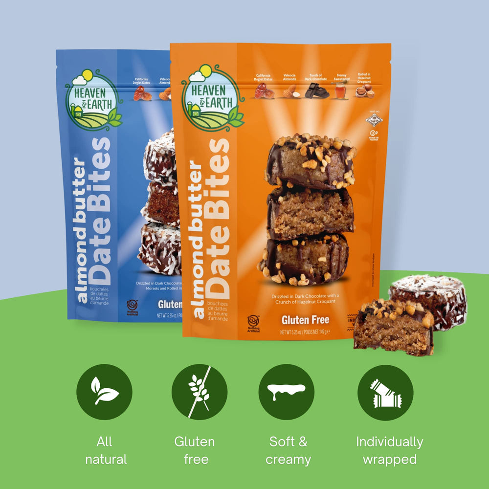 Heaven & Earth on-the-go date bites, perfect for travel or lunchboxes.