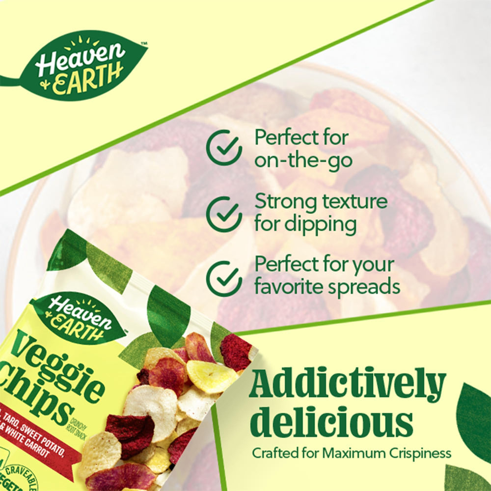 Heaven & Earth salad topper chips add crunch to bowls.