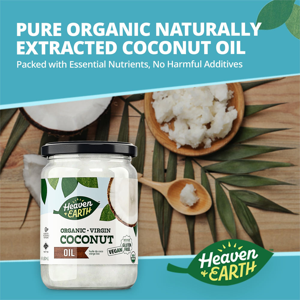 Heaven & Earth coconut oil with high smoke point for sautéing.