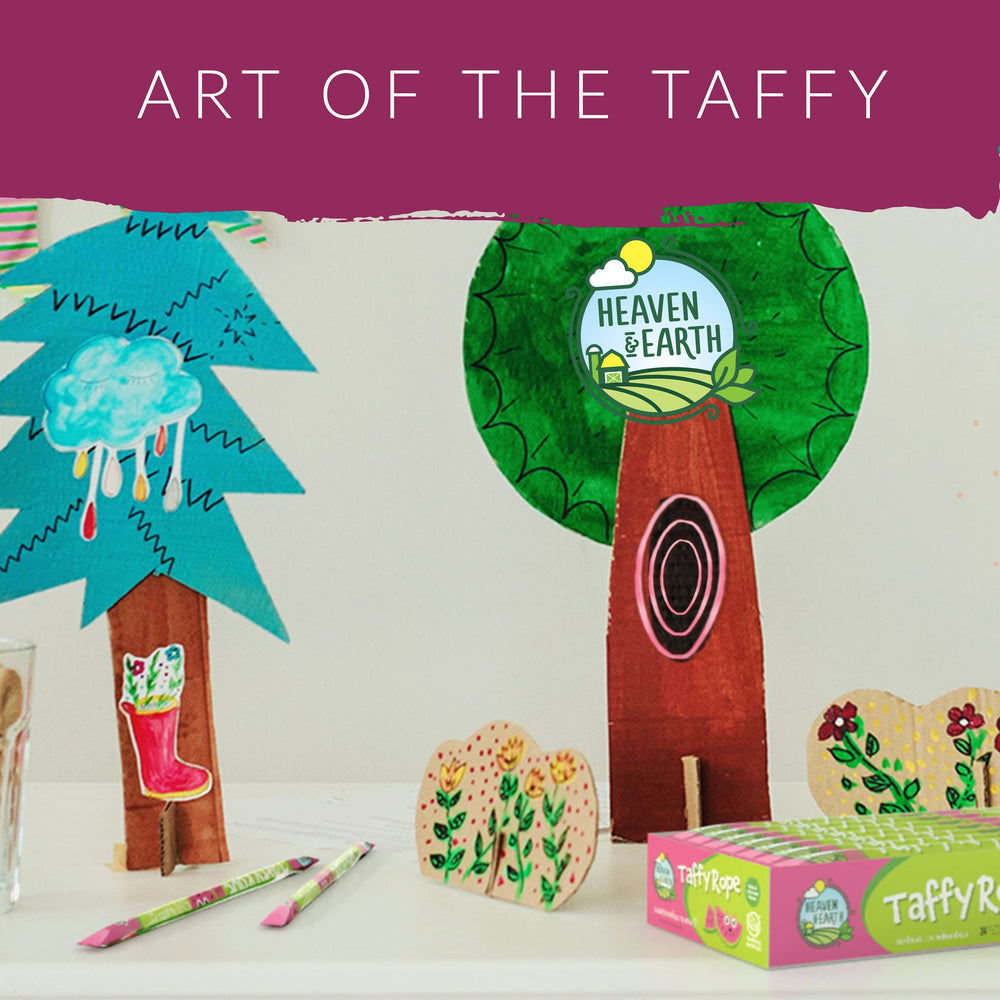 Shelf display of Heaven & Earth Fruit Punch Taffy Rope