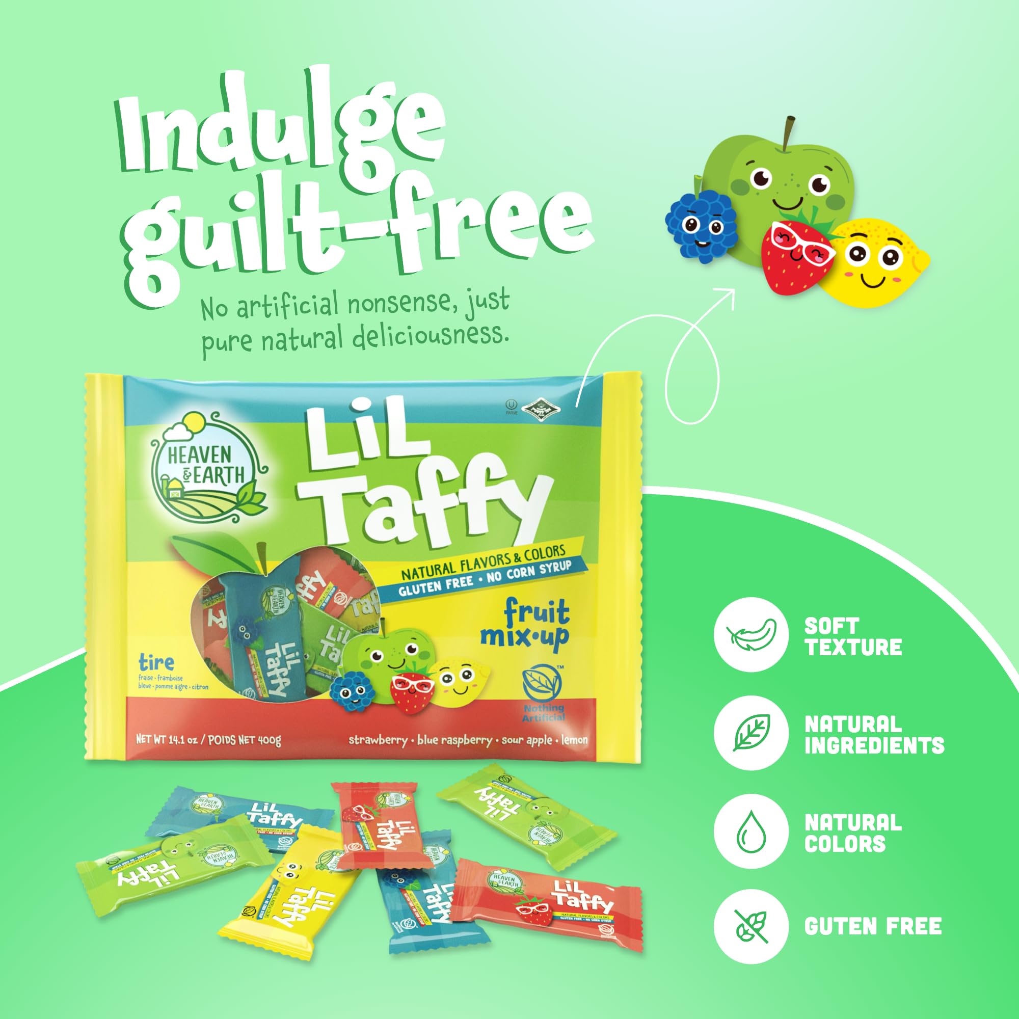 Party-ready Heaven & Earth Lil Taffy Fruit Mix for goody bags and fillers.
