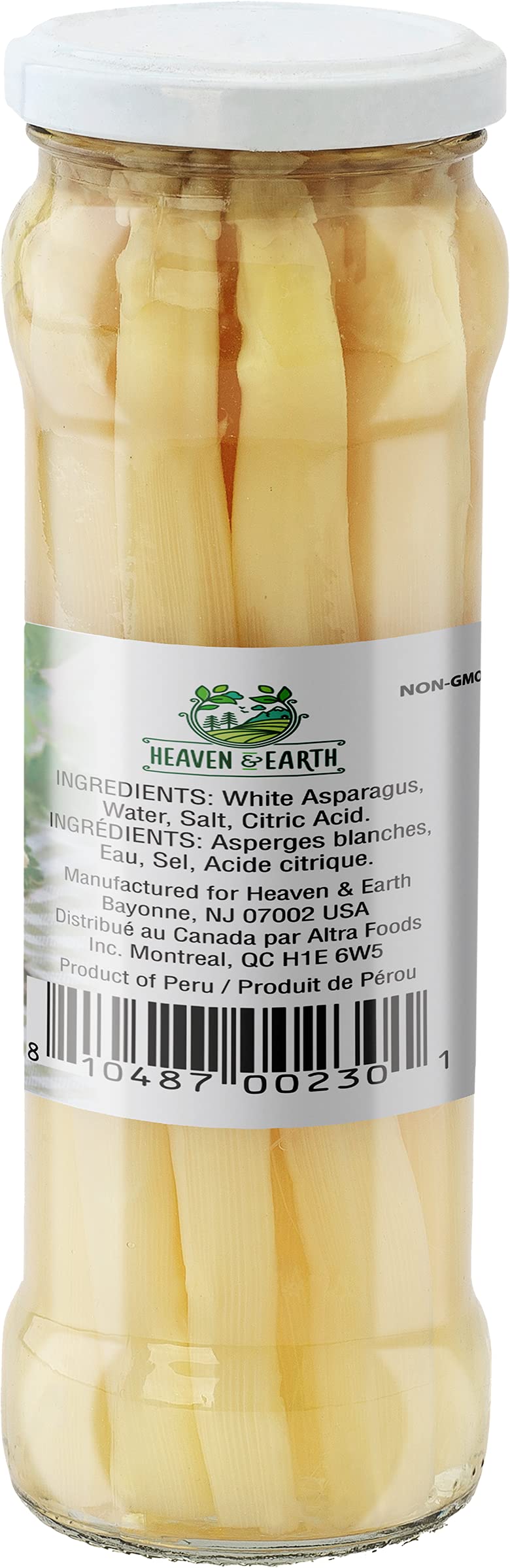 Heaven & Earth white asparagus spears ready to serve, ideal as side or hors d'oeuvre.