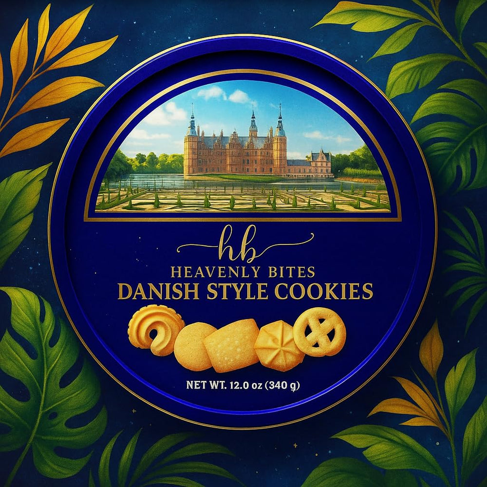 Texture detail of Heavenly Bites Danish cookies with crisp edges.