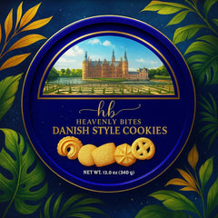 Texture detail of Heavenly Bites Danish cookies with crisp edges.