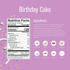 Close-up of Heavenly Hunks Birthday Cake sprinkles for festive flavor.