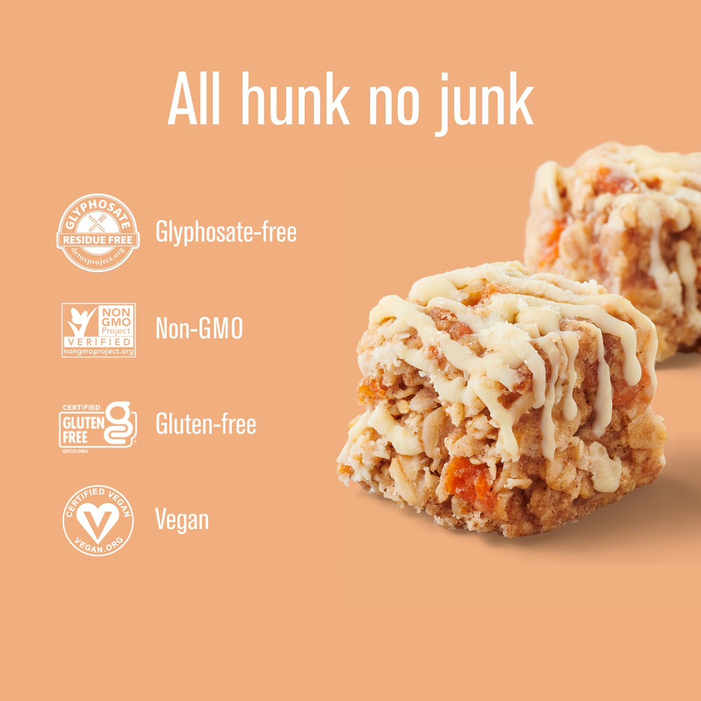 Heavenly Hunks Carrot Cake Drizzle ingredients label shows wholesome components