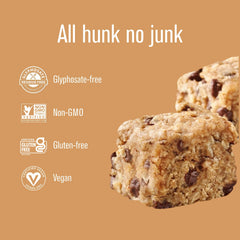 Heavenly Hunks gluten-free vegan badge on packaging.