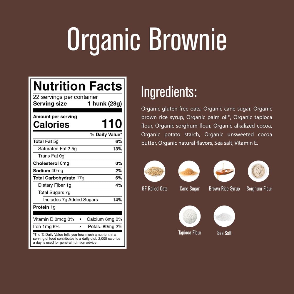 Heavenly Hunks bag back shows dairy-free, organic ingredients.