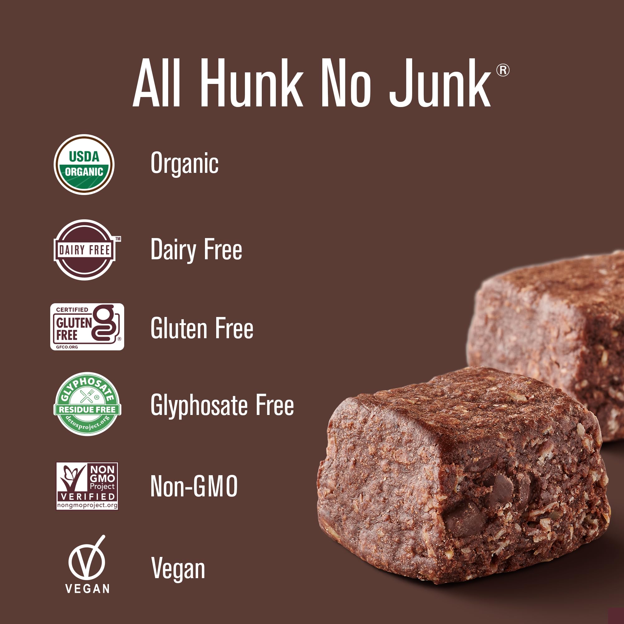 Heavenly Hunks chocolate chips closeup reveals fudgy texture.