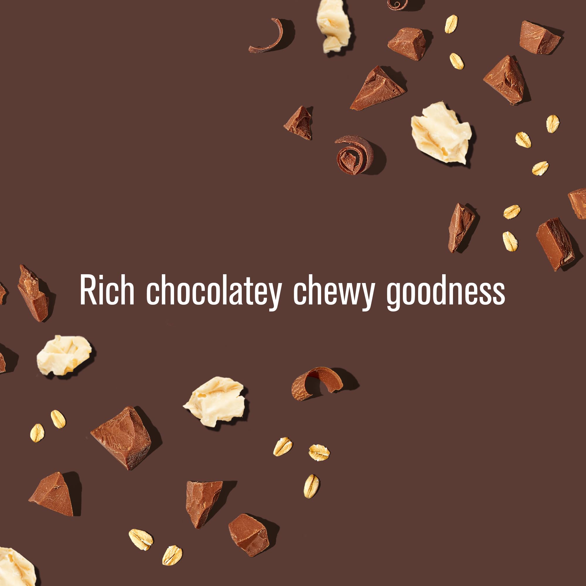 Heavenly Hunks nutrition label highlights oats and chocolate chips.