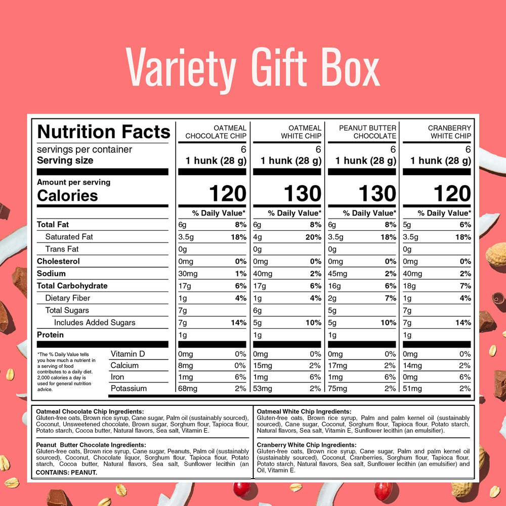 Four flavors shown together, vegan and gluten-free snacks for any time.