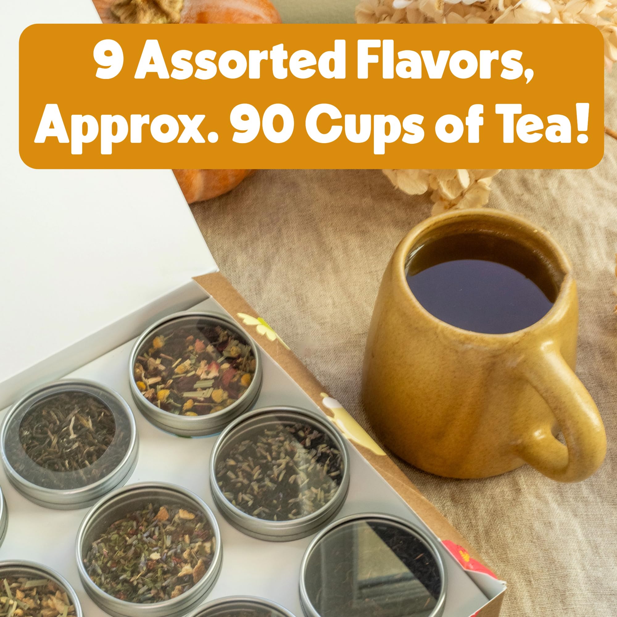 Brewing Heavenly Tea Leaves herbal blends for a soothing cup.