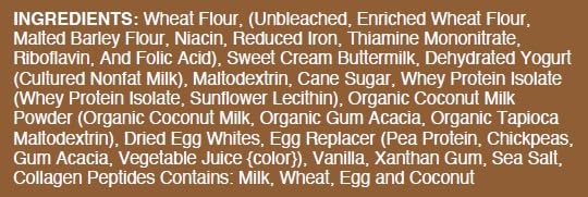 Graphic highlighting 11g protein per serving for Heavenly Waffles