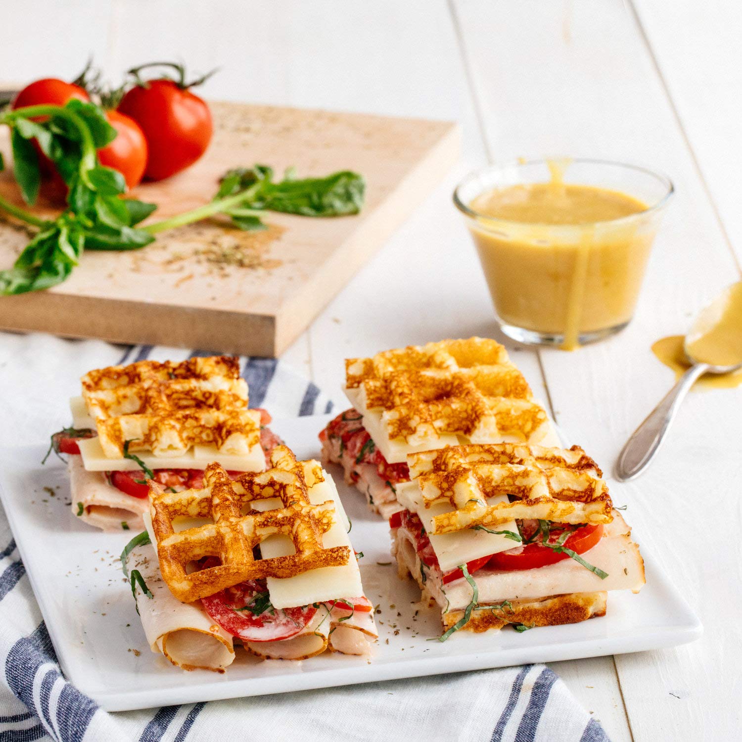 Family-friendly Heavenly Waffles served at the morning table